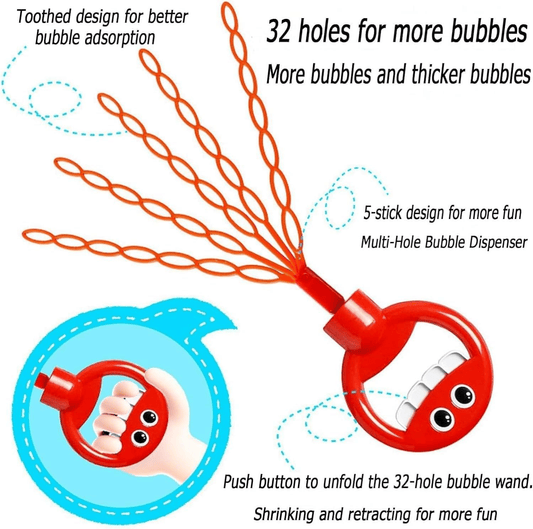32 Hole Smiling Face Bubble Stick For Kids
