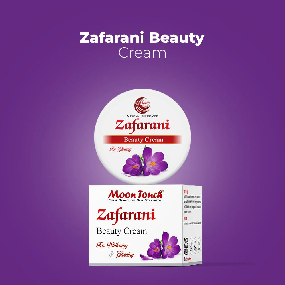 Best Selling Zafarani Beauty Cream 50ml + Free 5ml Hyaluronic Acid Serum || Moon Touch, Your skin will feel hydrated, soft, and smooth.