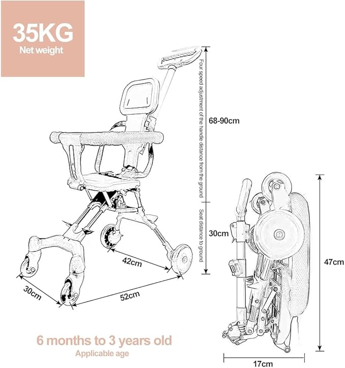 Foldable & Light Weight Baby Stroller | Baby Carrier